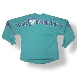 Disney Parks Spirit Jersey Unisex Size XS Teal Blue Puffy Logo Walt Disney World